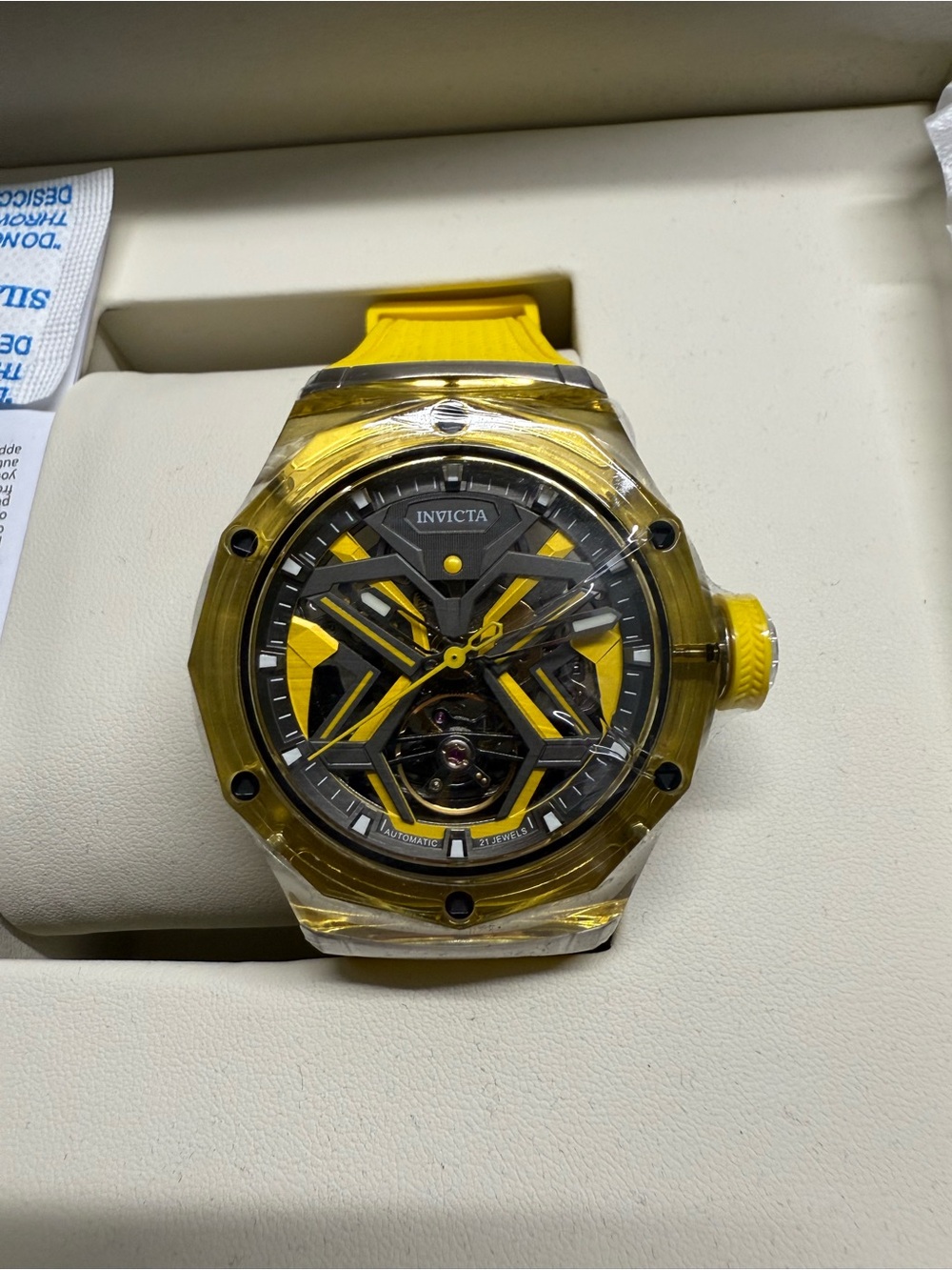 Invicta Celestial Orbitha AutomaticMen's Watch w/ Skeleton Dial - 45mm, Yellow